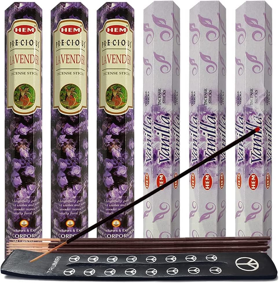 Frankincense Incense Sticks and Myrrh Incense Sticks with Incense Holder Bundle for Spiritual Décor and Home Fragrance