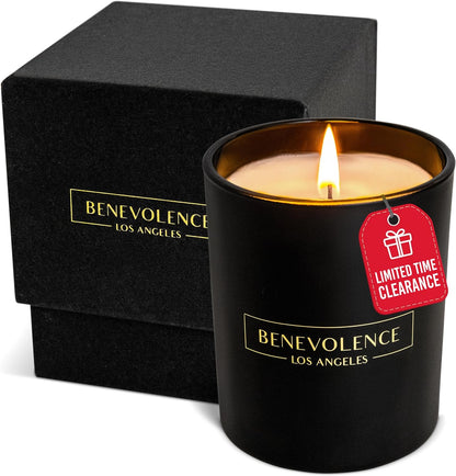 Benevolence Candles Eucalyptus Orange Wood Wick Candles, Soy Scented Candles for Women | 8 Oz Scented Candles for Home Scented | Eucalyptus Candles | Christmas Candles | Men Candles, Bathroom Candle