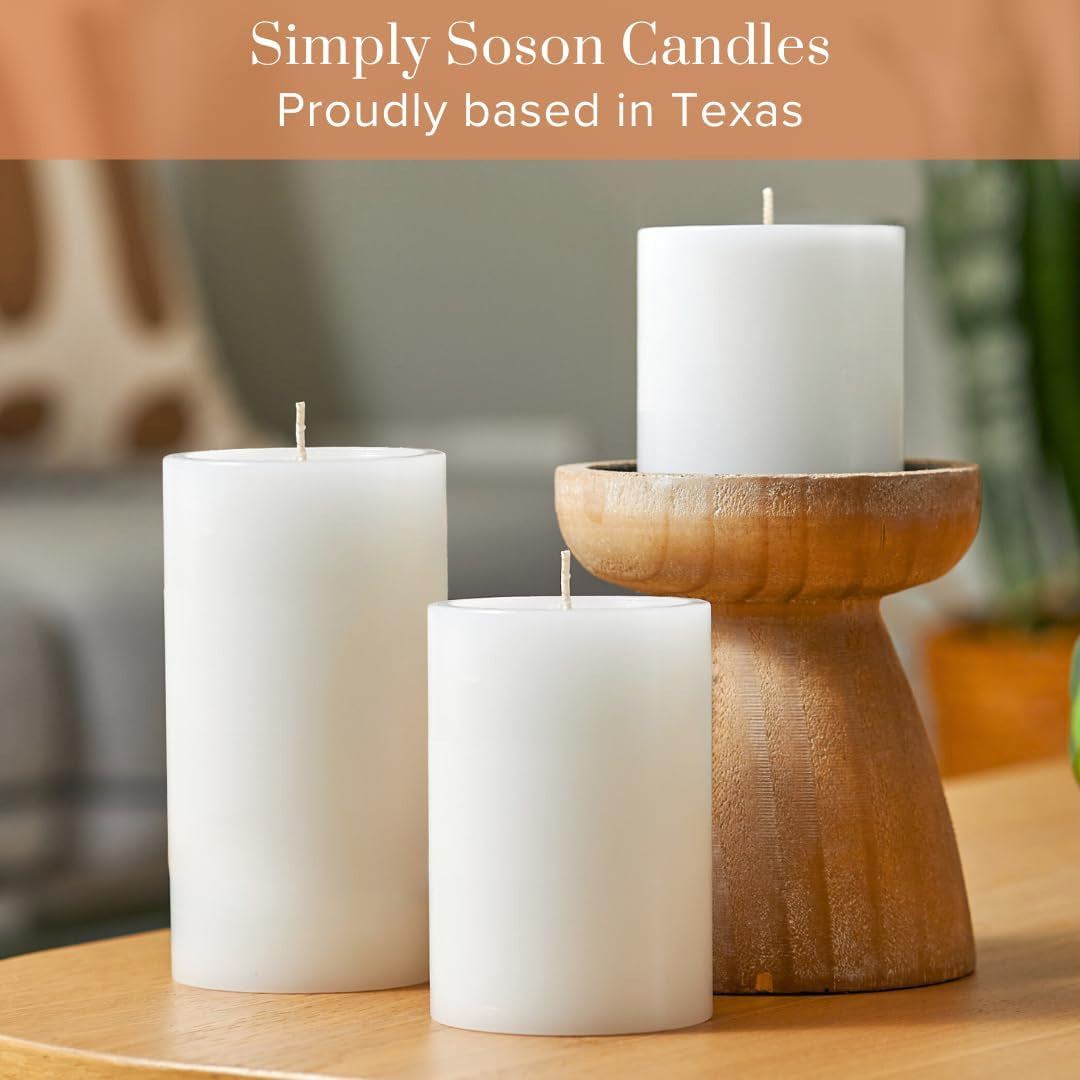 Pillar Candles Set of 3, Smooth Texture, 