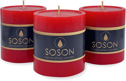 Pillar Candles Set of 3, Smooth Texture, 