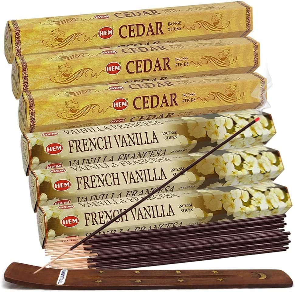 Frankincense Incense Sticks and Myrrh Incense Sticks with Incense Holder Bundle for Spiritual Décor and Home Fragrance