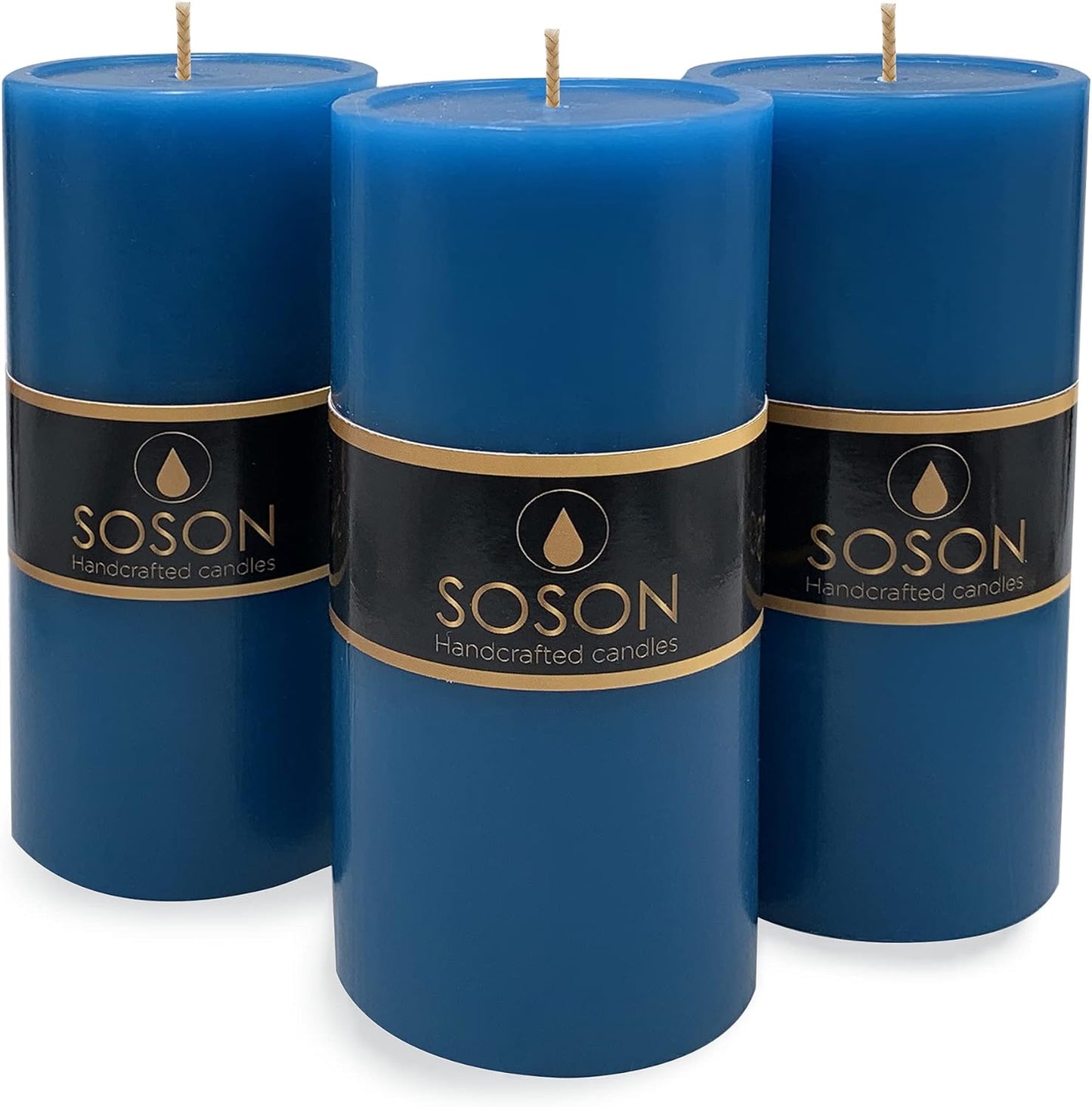 Pillar Candles Set of 3, Smooth Texture, 