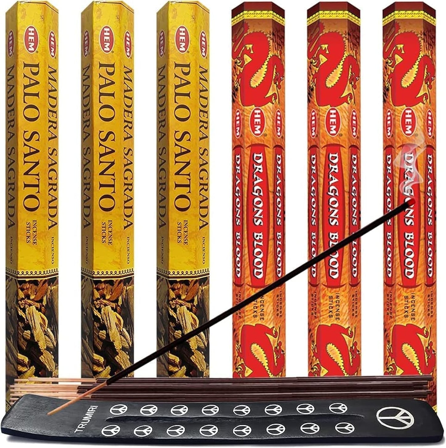 Frankincense Incense Sticks and Myrrh Incense Sticks with Incense Holder Bundle for Spiritual Décor and Home Fragrance