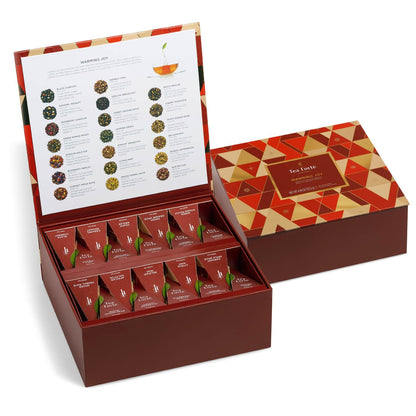 Tea Chests with 40 Handcrafted Pyramid Tea Infusers (Tea Tasting Asst)