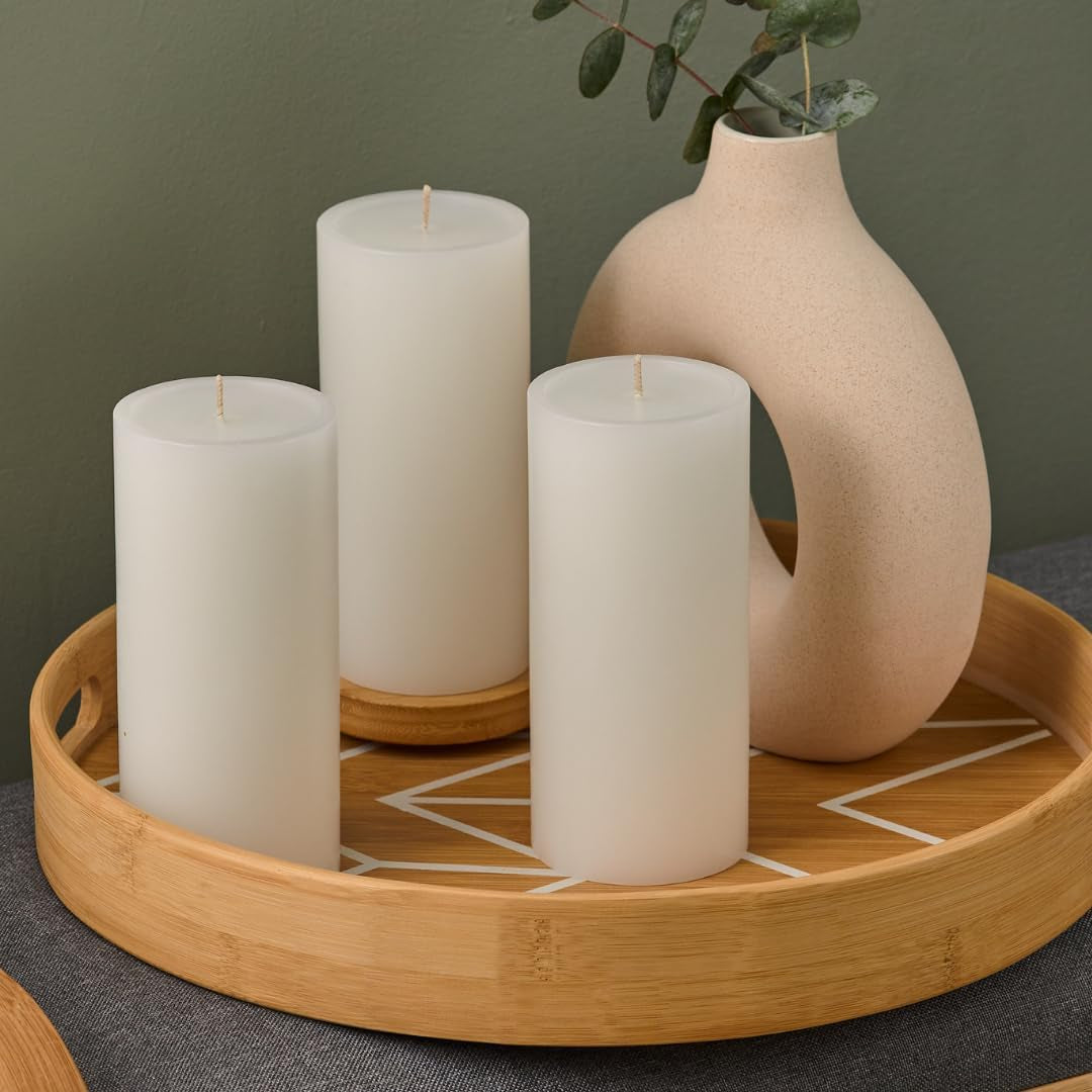 Pillar Candles Set of 3, Smooth Texture, 