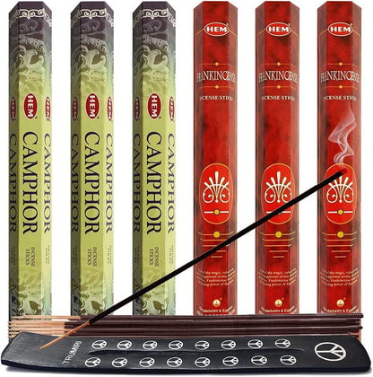 Frankincense Incense Sticks and Myrrh Incense Sticks with Incense Holder Bundle for Spiritual Décor and Home Fragrance