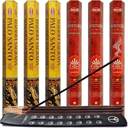 Frankincense Incense Sticks and Myrrh Incense Sticks with Incense Holder Bundle for Spiritual Décor and Home Fragrance