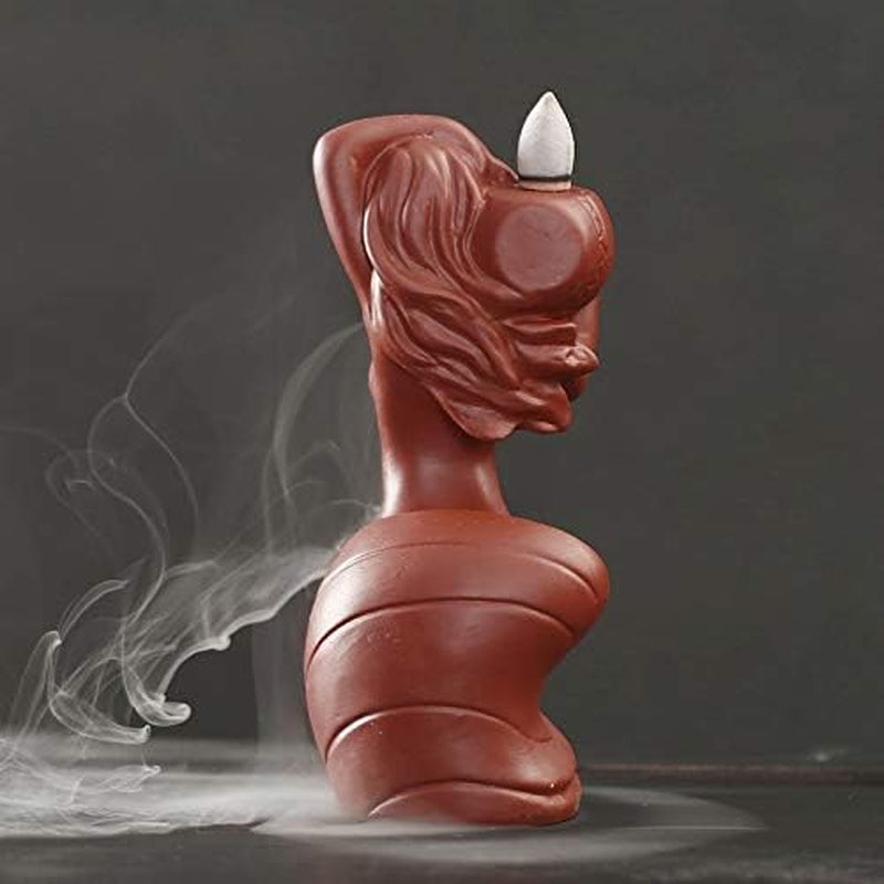 Bathing Women Ceramic Backflow Incense Burner